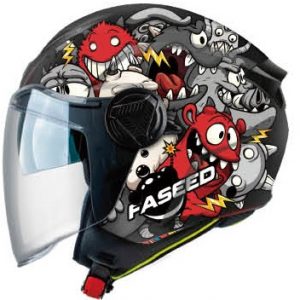 KACIGA FS 760 L MONSTER BLACK GREY RED
