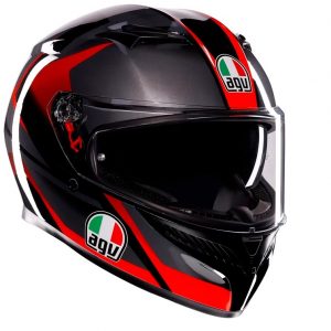 KACIGA AGV K3 L STRIGA BLACK/GREY/RED E2206