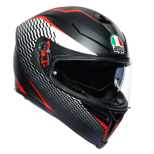 KACIGA AGV K5 S THUNDER MAT BLACK WHITE RED