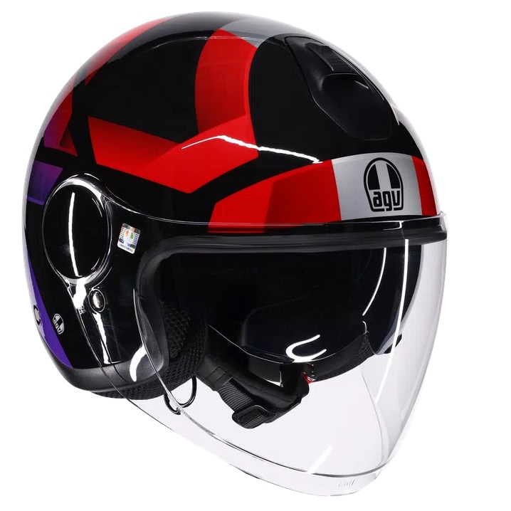 KACIGA AGV ETERES M CAMOGLI BLACK RED PURPLE